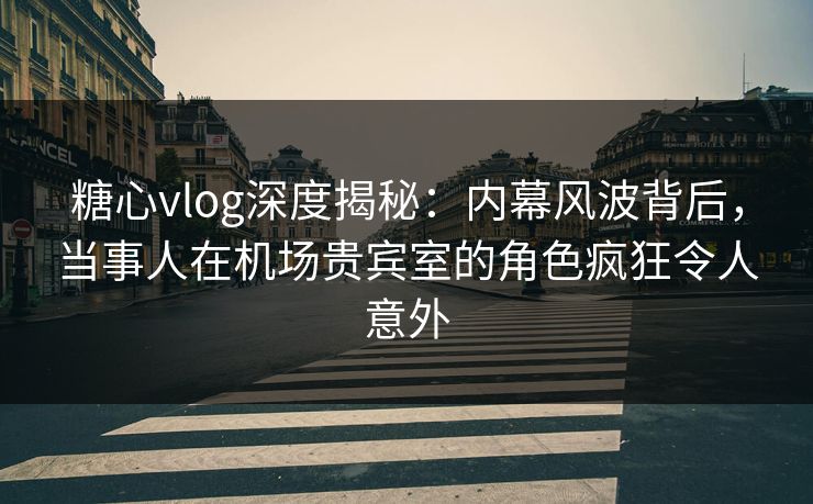 糖心vlog深度揭秘:内幕风波背后,当事人在机场贵宾室的角色疯狂令人意外 糖心vlog深度揭秘:内幕风波背后,当事人在机场贵宾室的角色疯狂令人意外