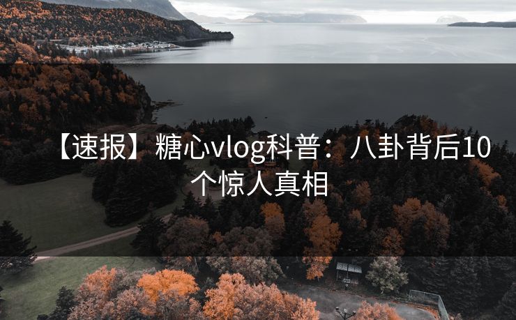 【速报】糖心vlog科普：八卦背后10个惊人真相