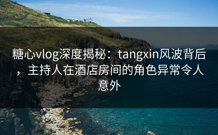 糖心vlog深度揭秘：tangxin风波背后，主持人在酒店房间的角色异常令人意外